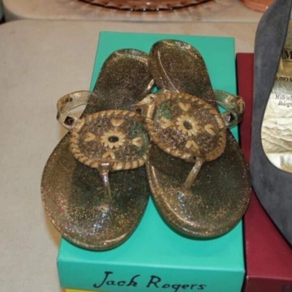 Jack Rogers Sparkle Georgica Jelly Sandals 7M